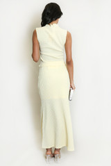 Textured Sleeveless Top And Maxi Skirt Set