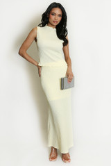 Textured Sleeveless Top And Maxi Skirt Set