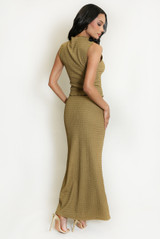 Textured Sleeveless Top And Maxi Skirt Set