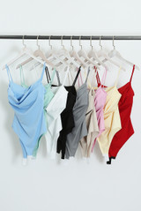 Drape Cowl Neck Bodysuit - 9 Colours
