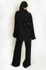 Loose Fit Blouse And Drawstring Trouser Set