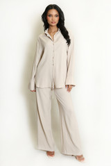 Loose Fit Blouse And Drawstring Trouser Set