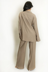 Loose Fit Blouse And Drawstring Trouser Set