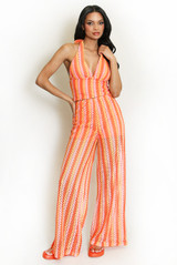 Zig Zag Halter Neck Top and Trouser Set