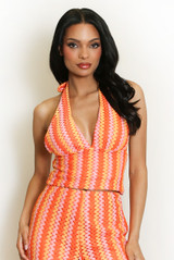 Zig Zag Halter Neck Top