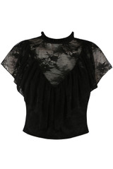 Lace Sleeveless Frill Top