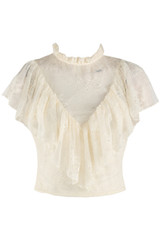 Lace Sleeveless Frill Top