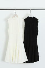 Sleeveless Textured Skater Dress