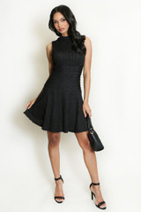 Sleeveless Textured Skater Dress