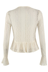 Frilled Lace Tie Front Top