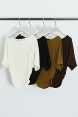 Wide Neck Ruched Top