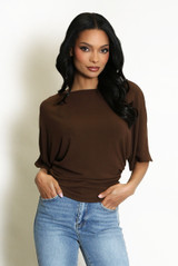 Wide Neck Ruched Top