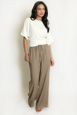 Wide Neck Ruched Top
