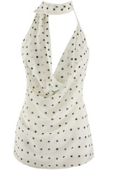 Polka Dot Draped Halter Neck Top