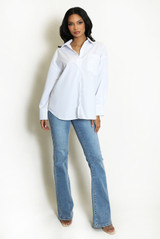 Cut Out Bow Back Shirt