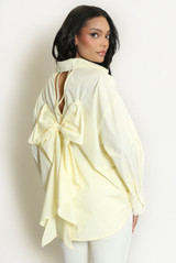 Cut Out Bow Back Shirt