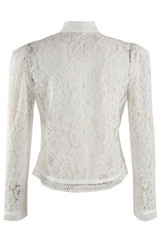 Long Sleeve Lace Mandarin Collar Top