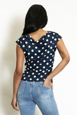 Polka Dots Ruched Blouse