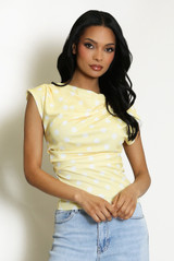 Polka Dots Ruched Blouse