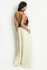 Polka Dots Wide Leg Belted Trousers
