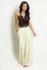 Polka Dots Wide Leg Belted Trousers