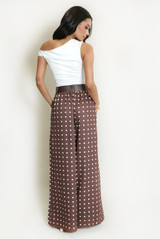 Polka Dots Wide Leg Belted Trousers