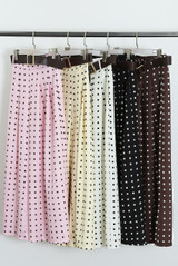 Polka Dots Wide Leg Belted Trousers