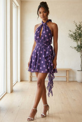 Polka Dot Halter Mini Dress