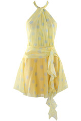 Polka Dot Halter Mini Dress