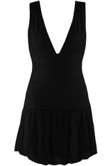 Plunge Front Mini Lace Dress