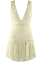 Plunge Front Mini Lace Dress