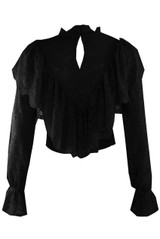 Ruffle Detail Mesh Blouse