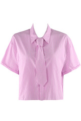 Short Sleeve Shirt With Tie 