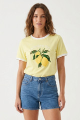 Textured Lemon Motif T-Shirt 