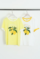 Textured Lemon Motif T-Shirt 