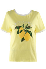 Textured Lemon Motif T-Shirt 