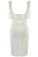 Zip Front Frilled Bodycon Dress