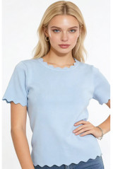 Fine Knit Scallop Detail Top