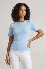 Fine Knit Scallop Detail Top