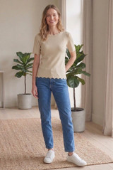 Fine Knit Scallop Detail Top