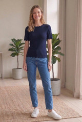 Fine Knit Scallop Detail Top