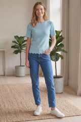 Fine Knit Scallop Detail Top