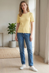 Fine Knit Scallop Detail Top