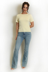 Fine Knit Scallop Detail Top
