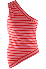 Stripes One Shoulder Asymmetric Top