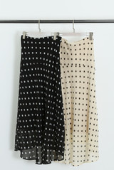 Satin Polka Dot Midi Skirt