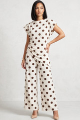 Padded Shoulders Asymmetric Top And Trouser Co-Ord