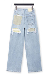 Dad Fit Patch Detail Jeans