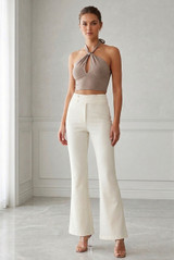 Double Button Flare Trousers