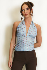 Polka Dot Halter Neck Top
